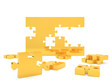 A gold wall against a white isolated background