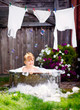 Photo: Little girl in a retro bath Little girl in a retro bath