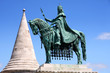 Saint Istvan statue and fisherman's bastion in Budapest, Hungary