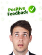 Young head looking at positive negative signs Young head looking at positive negative signs