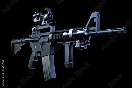Illustration: M4 tactical rifle with combat optics and laser sighting M4 tactical rifle with combat optics and laser sighting