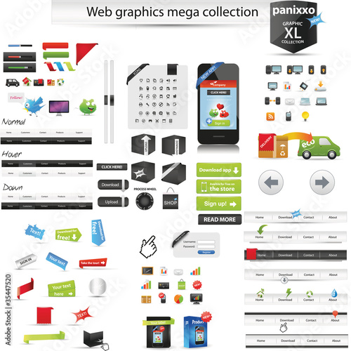 Vector: Web graphics mega collection - Panixxo series Web graphics mega collection - Panixxo series