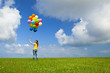 Girl with colorful balloons Girl with colorful balloons