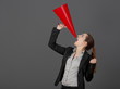 Woman with a megaphone Woman with a megaphone