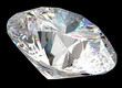 Round diamond: top side view isolated Round diamond: top side view isolated