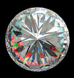 Top view of large round diamond isolated Top view of large round diamond isolated