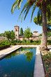 Alhambra de Granada. Convento de S. Francisco behind a pond Alhambra de Granada. Convento de S. Francisco behind a pond
