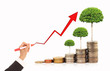 Financial graph with coins Financial graph with coins