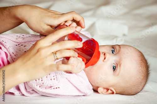 Photo: Feeding procedure of little baby Feeding procedure of little baby