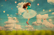 beautiful young woman in fly