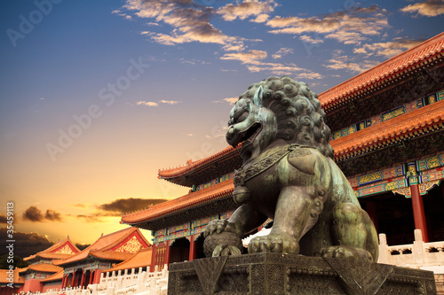 Photo: bronze lion in the forbidden city bronze lion in the forbidden city