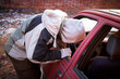 Hooligan smashing windshield Hooligan smashing windshield