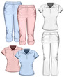 Women's trouser jeans and polo-shirt