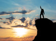 Man on top of mountain