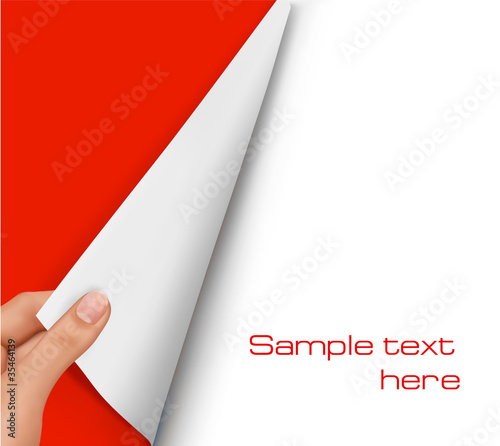 Vector: Blank sheet of paper with hand. Background vector. Blank sheet of paper with hand. Background vector.