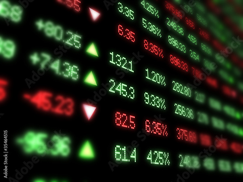 Illustration: Colored ticker board on black Colored ticker board on black