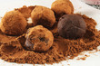 Chocolate truffles handmade, and cocoa Chocolate truffles handmade, and cocoa