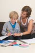 Doing homework with mother