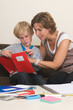 Doing homework with mother