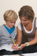 Doing homework with mother