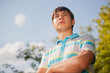 Outdoor natural portrait of a young man