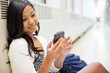 Asian student texting