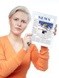 Photo: Female is confused about currency in the euro crisis Female is confused about currency in the euro crisis