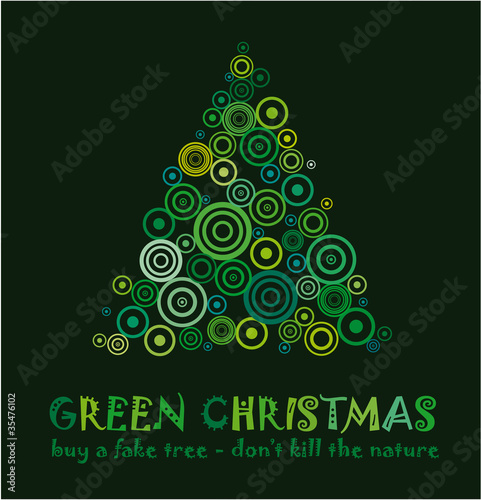 Vektor: Green Christmas Card Green Christmas Card
