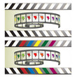 Film frames with colored camera Film frames with colored camera