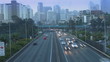 City freeway in timelapse. Day to night. (Zoom to CBD)