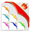 set ribbon angular with gold crown set ribbon angular with gold crown