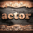 Golden word on wood