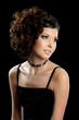 Beautiful glamour woman with curly hairstyle