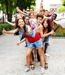 Group of people outdoors. Group of people outdoors.