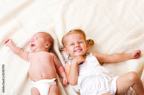 Photo: Girl and her brother Girl and her brother