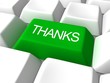 thanks green button on white keyboard