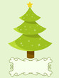 Decorated christmas tree with blank banner