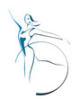 Vector: sketch of girl with gymnastic hoop sketch of girl with gymnastic hoop