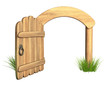 Opened wooden door Opened wooden door