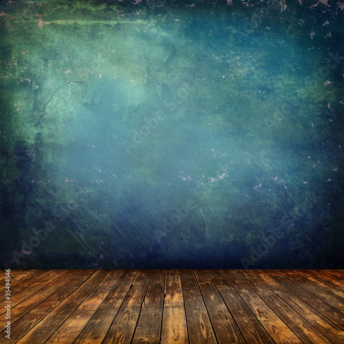 Photo: Grunge interior blu Grunge interior blu