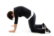 Photo: woman doing yoga back press cat cow yoga position woman doing yoga back press cat cow yoga position
