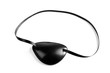 Black pirates eye patch isolated on white