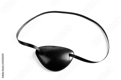 Photo: Black pirates eye patch isolated on white Black pirates eye patch isolated on white