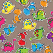 Seamless pattern - Cute dinosaurs