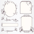 Ornate vintage frame set with doves with laurel leaves Ornate vintage frame set with doves with laurel leaves