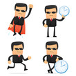 set of funny cartoon security