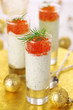 Appetizer with cream cheese and red caviar Appetizer with cream cheese and red caviar