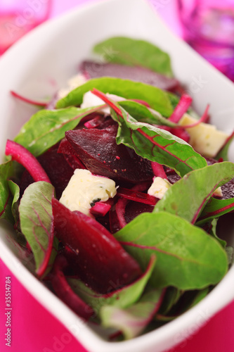 Photo: salad with beetroot, goat cheese and chard salad with beetroot, goat cheese and chard