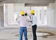 Team of architects on construciton site
