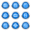 Home appliances web icons, blue buttons